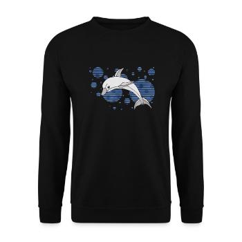 Delfin - Unisex Pullover - Schwarz - Vorne - Alina (178cm) & Michal (187cm)
