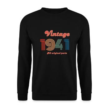 Jahrgang 1941 alle Originalteile - Unisex Pullover - Schwarz - Vorne - Alina (178cm) & Michal (187cm)