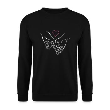 Hands Holding Love Heart - Unisex Sweatshirt - black - Front - Alina (178cm) & Michal (187cm)