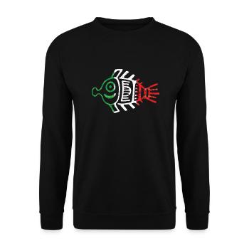 Aztekensymbol mexikanische Maya mexikanische Flagge Schuhschnabel - Unisex Pullover - Schwarz - Vorne - Alina (178cm) & Michal (187cm)
