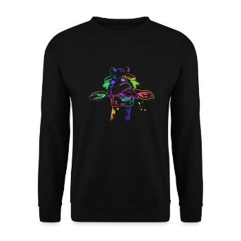 Girafe d’été Girafe Safari Afrique Enfants - Sweat-shirt Unisexe - noir - Devant - Alina (178cm) & Michal (187cm)