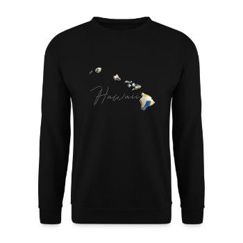Real Volleyball in the Hawaii State Map HI - Unisex Sweatshirt - black - Front - Alina (178cm) & Michal (187cm)