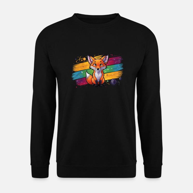 Fuchs - Illustration - Unisex Pullover - Schwarz