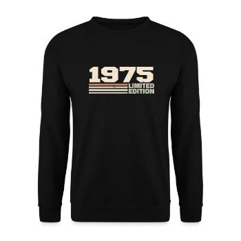 1975 Cadeau Anniversaire 1975 édition limitée 1975 - Sweat-shirt Unisexe - noir - Devant - Alina (178cm) & Michal (187cm)