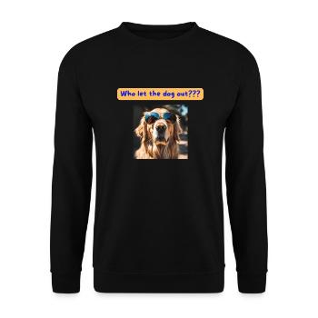 Labrador, Who let the dog out - Unisex Sweatshirt - black - Front - Alina (178cm) & Michal (187cm)