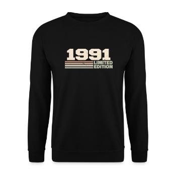 1991 Geburtstagsgeschenk 1991 limitierte Auflage 1991 - Unisex Pullover - Schwarz - Vorne - Alina (178cm) & Michal (187cm)