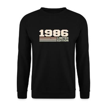 1986 Cadeau Anniversaire 1986 édition limitée 1986 - Sweat-shirt Unisexe - noir - Devant - Alina (178cm) & Michal (187cm)