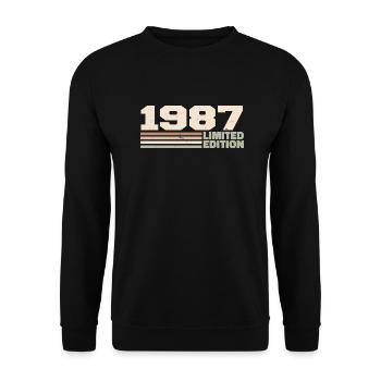 1987 Cadeau Anniversaire 1987 édition limitée 1987 - Sweat-shirt Unisexe - noir - Devant - Alina (178cm) & Michal (187cm)