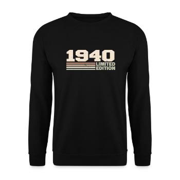 1940 Cadeau Anniversaire 1940 édition limitée 1940 - Sweat-shirt Unisexe - noir - Devant - Alina (178cm) & Michal (187cm)