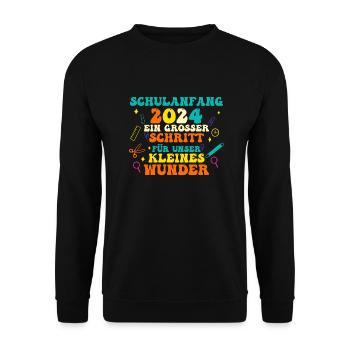 Parents School Child Primary School First Grade Enrollment - Unisex Sweatshirt - black - Front - Alina (178cm) & Michal (187cm)