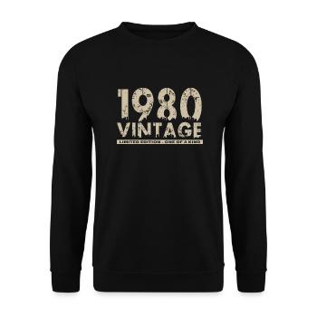 Vintage 1980 Bursdag - One of Kind - Sweat-shirt Unisexe - noir - Devant - Alina (178cm) & Michal (187cm)