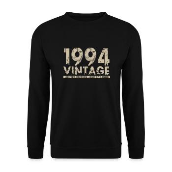Jahrgang 1994 Bursdag - Unikat - Unisex Pullover - Schwarz - Vorne - Alina (178cm) & Michal (187cm)