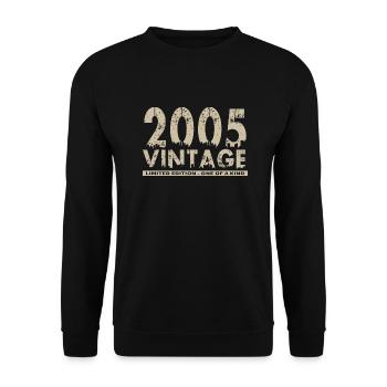 Jahrgang 2005 Bursdag - Unikat - Unisex Pullover - Schwarz - Vorne - Alina (178cm) & Michal (187cm)
