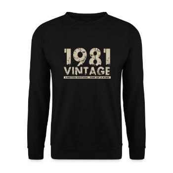 Vintage 1981 Bursdag - One of Kind - Sweat-shirt Unisexe - noir - Devant - Alina (178cm) & Michal (187cm)