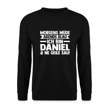 Prénom Daniel - Sweat-shirt Unisexe - noir - Devant - Alina (178cm) & Michal (187cm)