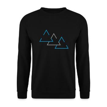 « Imprimé géométrique triangle » - Sweat-shirt Unisexe - noir - Devant - Alina (178cm) & Michal (187cm)