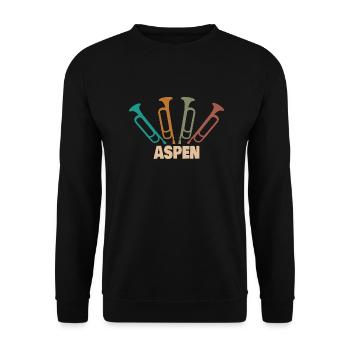First name Aspen - Unisex Sweatshirt - black - Front - Alina (178cm) & Michal (187cm)