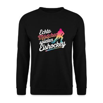 Hockey Hockey Sports Hockey Players - Unisex Sweatshirt - black - Front - Alina (178cm) & Michal (187cm)