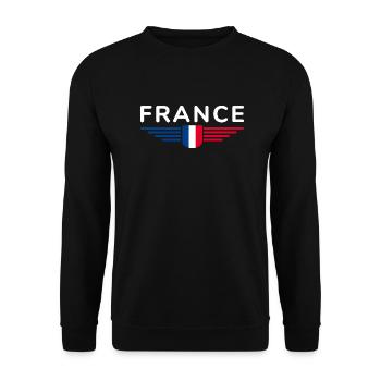 I Love France Elegance Style Design Outfits - Unisex Sweatshirt - black - Front - Alina (178cm) & Michal (187cm)