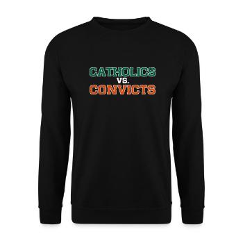 Catholics Vs. Convicts Vintage 1988 Football Gift - Unisex Sweatshirt - black - Front - Alina (178cm) & Michal (187cm)