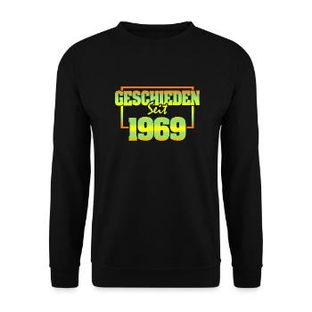 Husband 1969 - Unisex Sweatshirt - black - Front - Alina (178cm) & Michal (187cm)