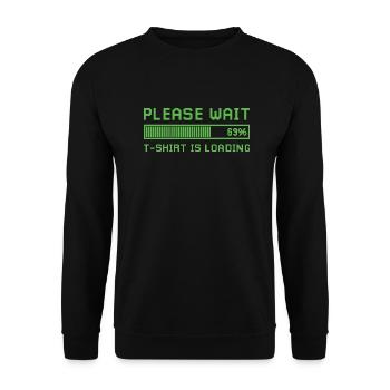 Bitte warten, das Design lädt. - Unisex Pullover - Schwarz - Vorne - Alina (178cm) & Michal (187cm)