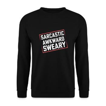Sarcastic Awkward Sweary 5 - Unisex Pullover - Schwarz - Vorne - Alina (178cm) & Michal (187cm)
