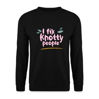 I Fix Knotty People 2 - Unisex Pullover - Schwarz - Vorne - Alina (178cm) & Michal (187cm)