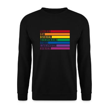 LGBTQIA+ rainbow flag lesbian gay bi - Unisex Sweatshirt - black - Front - Alina (178cm) & Michal (187cm)