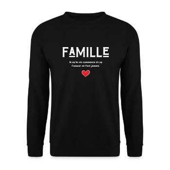 Family Where Life Begins - Family Gift - Unisex Sweatshirt - black - Front - Alina (178cm) & Michal (187cm)