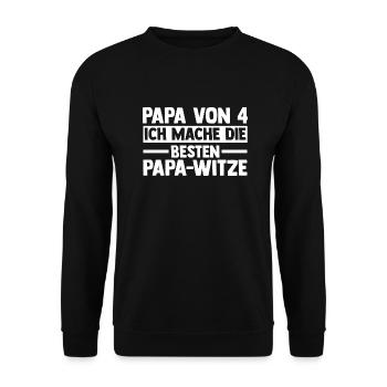 Père de 4 enfants - Sweat-shirt Unisexe - noir - Devant - Alina (178cm) & Michal (187cm)