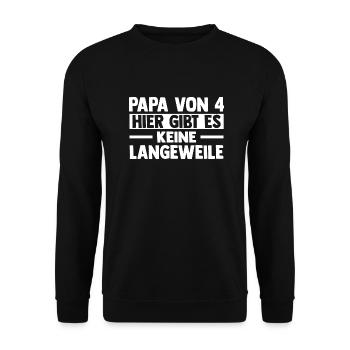 Dad of 4 children - Unisex Sweatshirt - black - Front - Alina (178cm) & Michal (187cm)