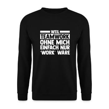 Employee Worker Colleague Work colleague - Unisex Sweatshirt - black - Front - Alina (178cm) & Michal (187cm)