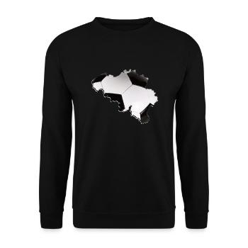 Belgium Map Frames Real Football - Unisex Sweatshirt - black - Front - Alina (178cm) & Michal (187cm)