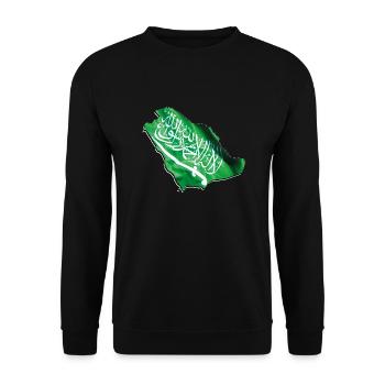 Saudi Arabia Flag in Saudi Arabia Map - Unisex Sweatshirt - black - Front - Alina (178cm) & Michal (187cm)