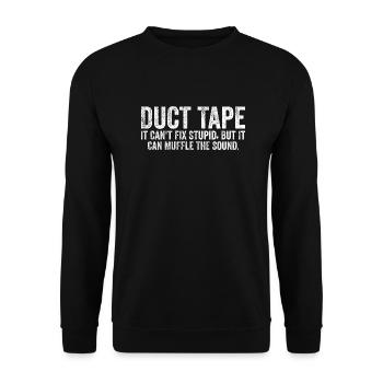 Klebeband, das es nicht reparieren kann, dumm - Unisex Pullover - Schwarz - Vorne - Alina (178cm) & Michal (187cm)