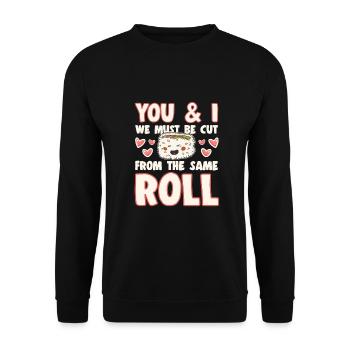 Sushi Lover We Must Be Cut Form Same Roll - Unisex Pullover - Schwarz - Vorne - Alina (178cm) & Michal (187cm)