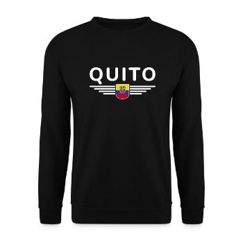 Quito Ecuador Fans T-Shirt Design - Unisex Sweatshirt - black - Front - Alina (178cm) & Michal (187cm)
