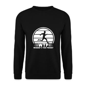 Marathonien Où est la course d’arrivée - Sweat-shirt Unisexe - noir - Devant - Alina (178cm) & Michal (187cm)