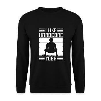 Pilates Enthusiasts I Like Hardcore Yoga Pilates - Unisex Sweatshirt - black - Front - Alina (178cm) & Michal (187cm)