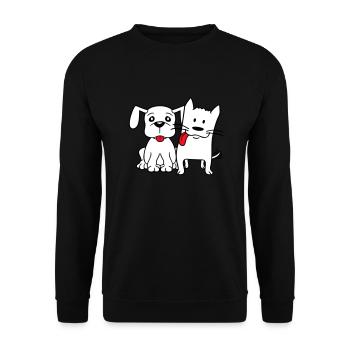 Chien Chat Deux Amis Équipe Chaton 2 Duo Équipage - Sweat-shirt Unisexe - noir - Devant - Alina (178cm) & Michal (187cm)