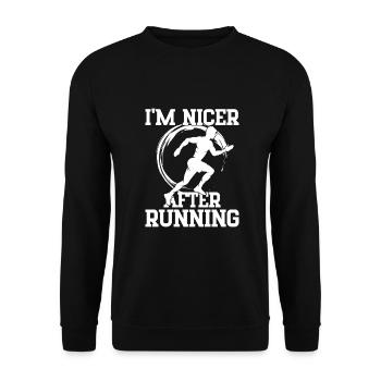 Marathon Runner Cadeau plus agréable après la course - Sweat-shirt Unisexe - noir - Devant - Alina (178cm) & Michal (187cm)
