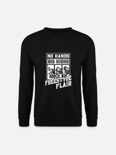 Dirtbike Rider No Hands Big Highs MX Motocross - Unisex Pullover - Schwarz