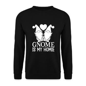 Gnome Costume Men Gnome Is My Homies Gnome - Unisex Sweatshirt - black - Front - Alina (178cm) & Michal (187cm)