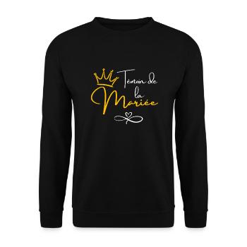 Bride's Witness Crown - Bride Gift - Unisex Sweatshirt - black - Front - Alina (178cm) & Michal (187cm)