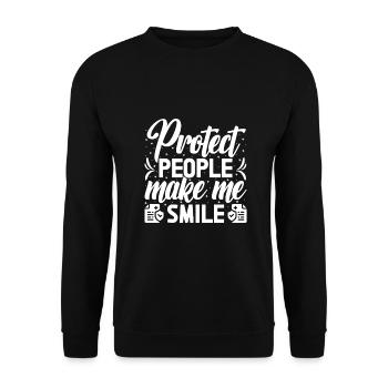 Insurance Agent Costume Make Me Smile Medicare - Unisex Sweatshirt - black - Front - Alina (178cm) & Michal (187cm)