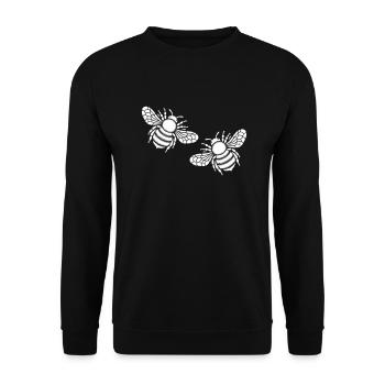 biene 2 - Unisex Pullover - Schwarz - Vorne - Alina (178cm) & Michal (187cm)