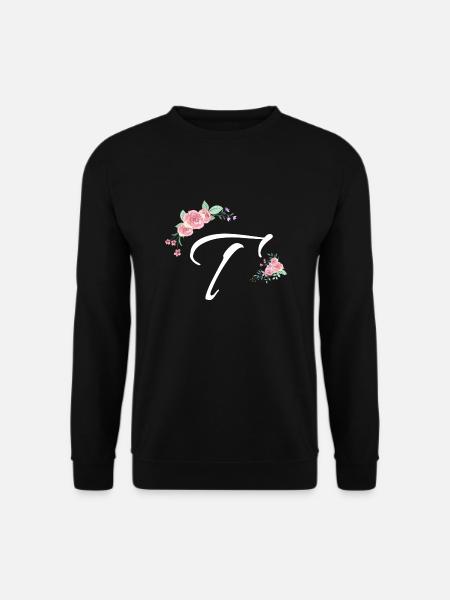 Letter and flowers - Unisex Sweatshirt - black