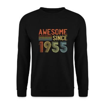 Génial depuis 1955" - Vintage Anniversaire Année Rétro - Sweat-shirt Unisexe - noir - Devant - Alina (178cm) & Michal (187cm)