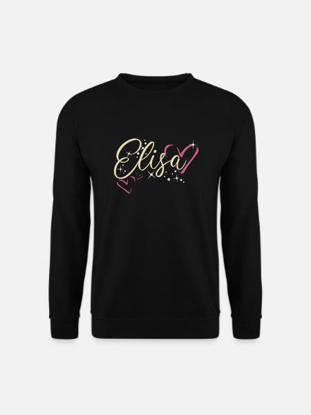 Elisa Cognome Nome Calligrafia Cuore - Felpa unisex - nero